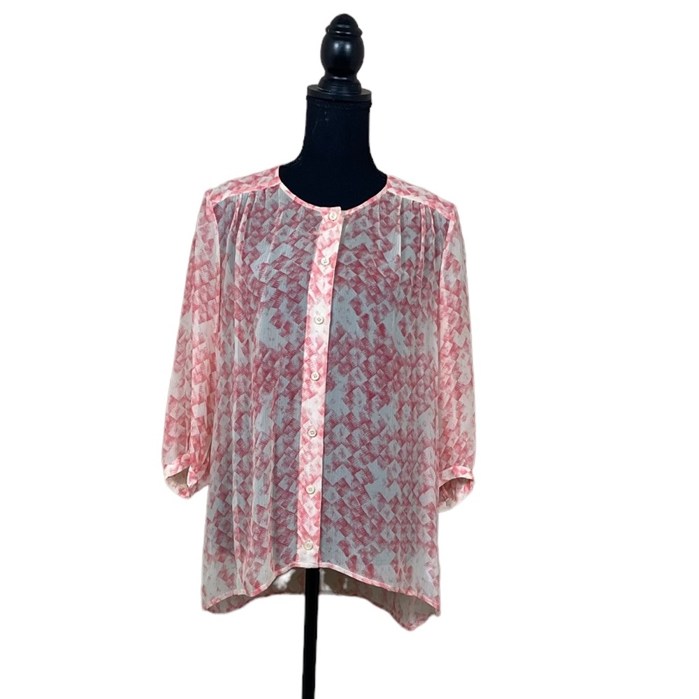 EUC CAbi “Emerson” Pink Crinkle Silk Blouse (GMH)